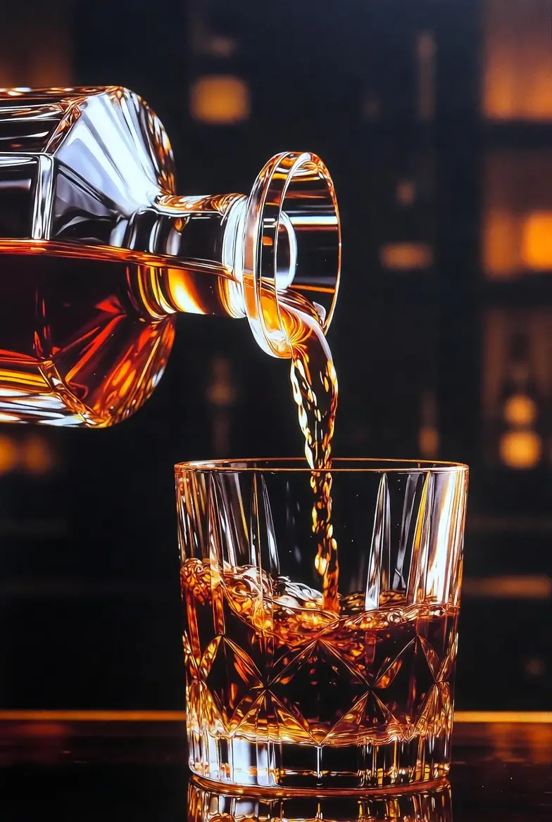 Warm Amber Liquid Pour